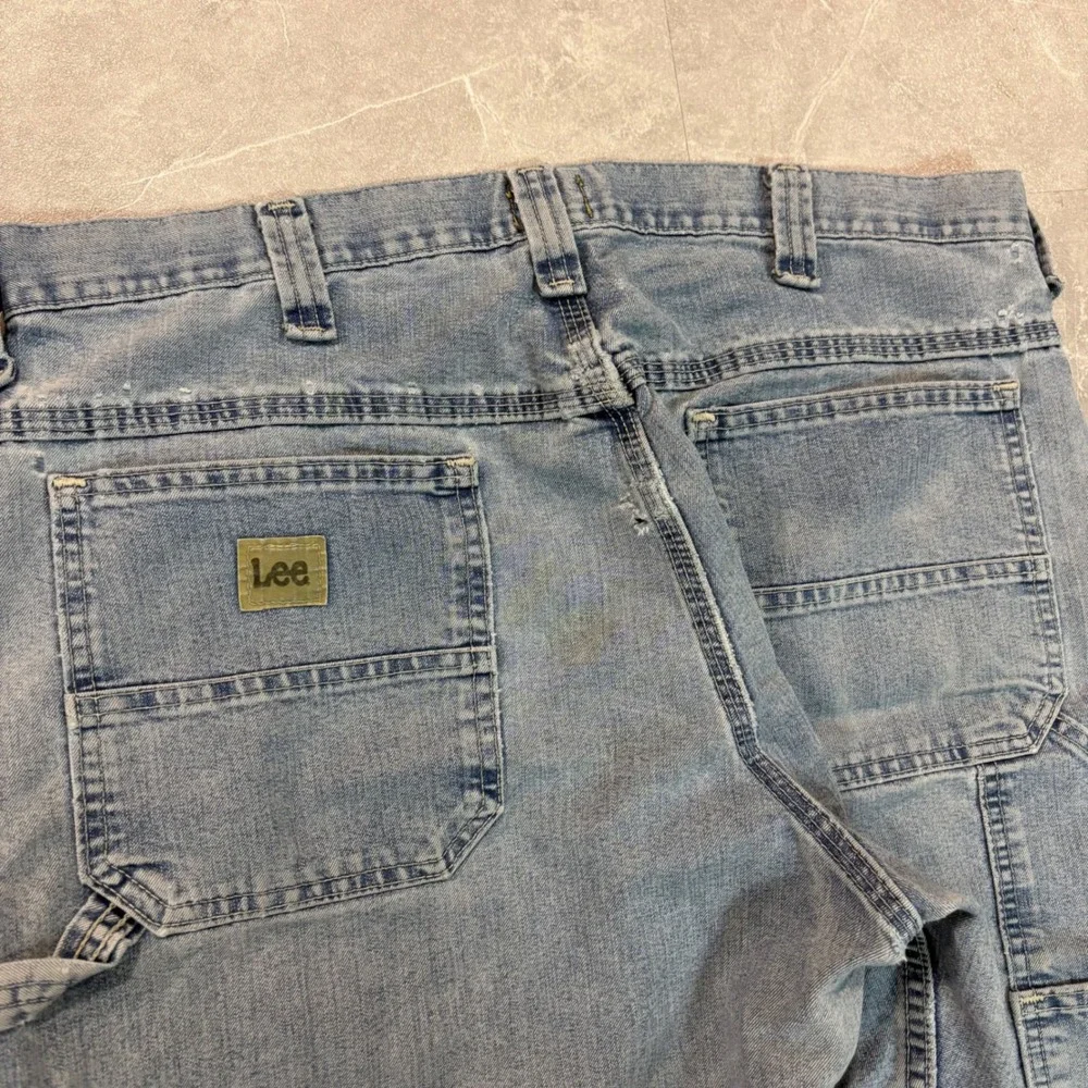 Lee Dungarees Mens 34x30 Light Wash Carpenter Jeans Denim Workwear 2887928